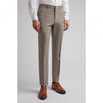 Ted Baker Beige Slim Fit Sharkskin Trousers