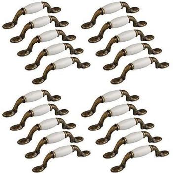 Emuca 20er Set Möbelgriffe Papua – L127 mm, 76 mm Abstand, Zamak, Bronze