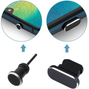 Puerto Dual Metal y Enchufe de Polvo 3,5 mm – Para Android, iPhone y Tipo‑C