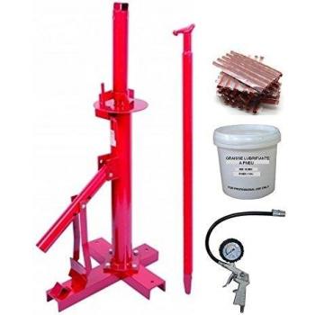Outil Démonte Pneu Auto + Pistolet de Gonflage + Mèches + Graisse