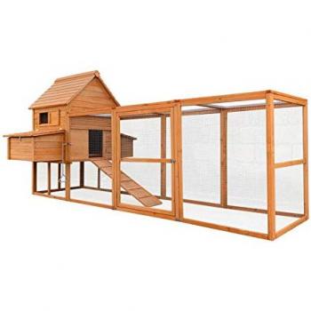 Pollaio in legno con casetta di nidificazione 310x150x150cm