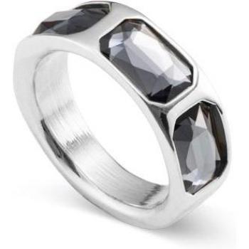 Anillo Bañado en Plata con Tres Brillantes Cristales