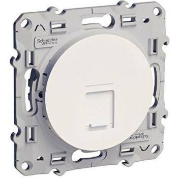 Prise RJ45 Téléphone et Informatique Grade 1 Blanc Schneider Electric Odace