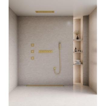 Kroos® Doccia LED Oro Spazzolata 3 getti 900x300 mm