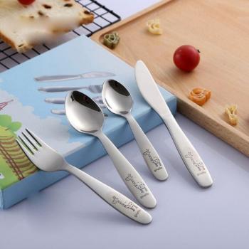 Vajilla de acero inoxidable para niños con estampado de dibujos animados