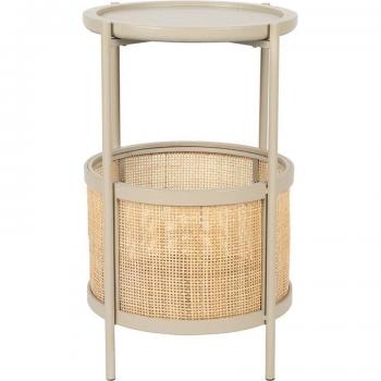 Makoto Beistelltisch Sand 30cm mit Rattan