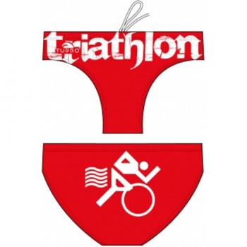 Red and White Turbo Triathlon Basic Swim Brief – Men M