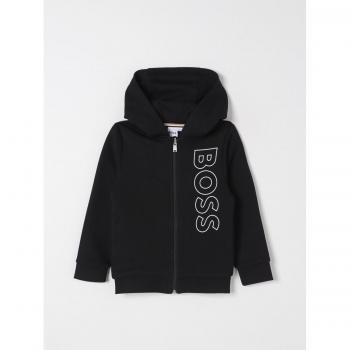 Felpa con cappuccio per bambini BOSS nera taglia 8
