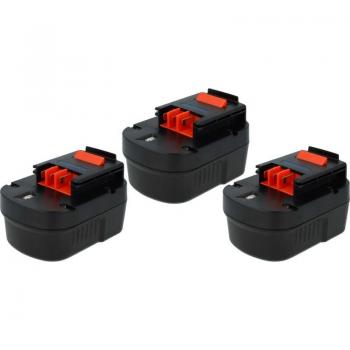 EXTENSILO 3 Batteries de Remplacement pour Black & Decker HP126K, HP128F3B, HP12K, HP12KD, HP9019K (3300 mAh, NiMH, 12 V)
