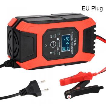 Chargeur de batterie voiture 7 niveaux LCD 12V 7A humide et sec