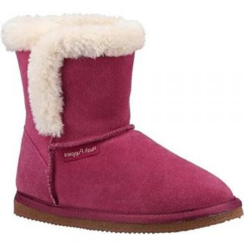 Hush Puppies Girls Ashlyn Genuine Suede Rose Bootie Slippers