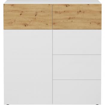 Buffet élégant à cinq tiroirs en finition blanche – Modèle L109xH115