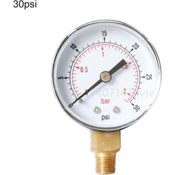 Vertical Pressure Gauge 52mm 1/4 BSPT 15-300 PSI & Bar