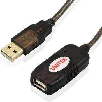 Unitek Y-250 USB 2.0 Aktiv-Verlängerungskabel, 5m, schwarz