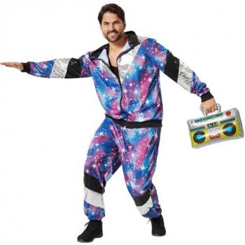 Retro Disco Blue Track Set – Men's Fancy Dress (Large)