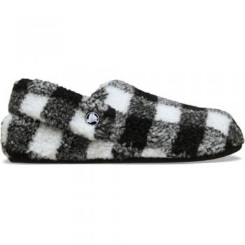 Crocs Classic Cozzzy polyester heren slippers zwart/wit