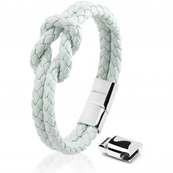 Bracciale Elegante da Donna in Pelle Blu 'Knot' 20cm