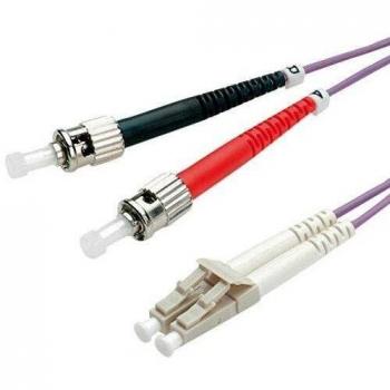 ROLINE LWL-Kabel 50/125µm OM4, LC/ST, violett, 1 m