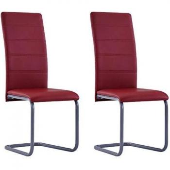 Sillas de Comedor Estilo Cantilever 2 Piezas Rojo