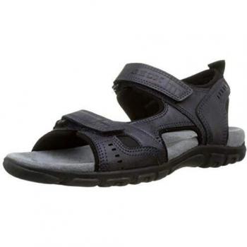 Geox Herren Sandalen Uomo Strada A Peeptoe, Blau