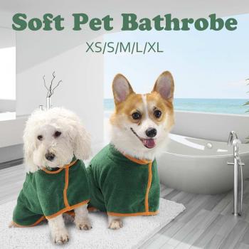 Thick Microfiber Dog Bathrobe