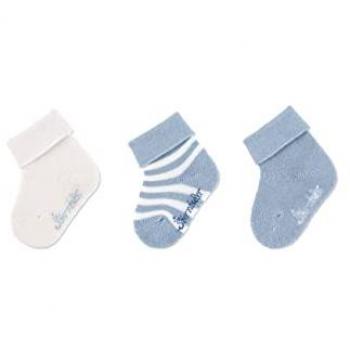 Sterntaler GOTS Ringel Baby-Söckchen 3er-Pack hellblau