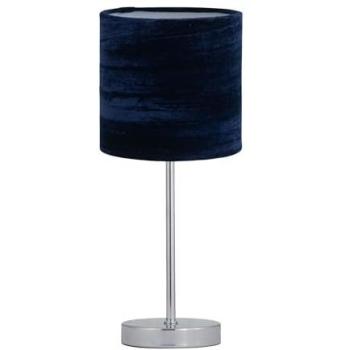 Navy Velvet Touch Lamp with Chrome Base