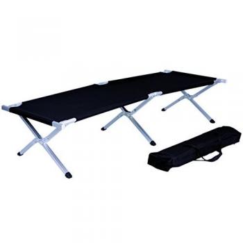 Mojawo Campingliege Schwarz mit Metallgestell