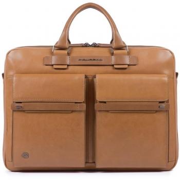 Piquadro Cube Rucksack für Laptop und Bücher, 42 cm, Braun