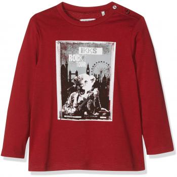 IKKS Camiseta de Bebé, Manga Larga, Color Rojo