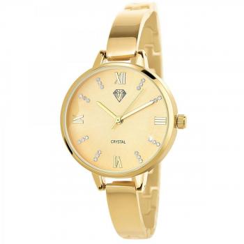 Montre Élégante Dorée Femme SC Crystal avec Bracelet en Acier