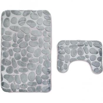 Alfombrillas de Baño de Franela, Juego 2 Unidades, Super Suelo Seguro