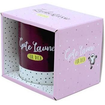Sheepworld Gute Laune Tasse in Rosa 35 cl mit Geschenk-Box