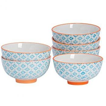 12cm Blue Porcelain Rice Bowls Pack of 6