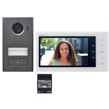 Kit vidéo platine saillie Aiphone JVS1V avec moniteur écran 7 2 fils intégral