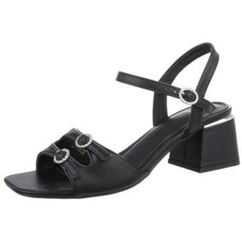 Ital-Design Damen Elegant Sandaletten Schwarz Kunstleder