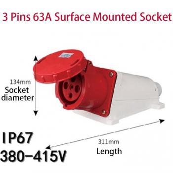 IP67 Waterproof Industrial Plug Socket 3/4/5 Core Pins