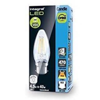 Integral 3.4W LED Dimmable Candle Bulb