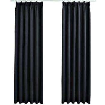 VidaXL Blackout Curtains with Hooks 2 pcs Black 140x245 cm