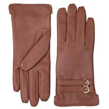 Gants Lakeland en cuir marron avec double boucle