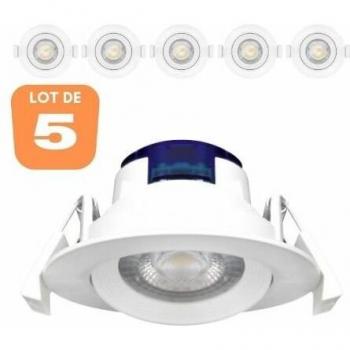 Set di 5 Spot LED Incassati Bianchi 5W 6500K – Atout Loisir
