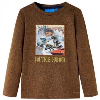 VidaXL Kinder-Langarmshirt Cognac Mélange 140