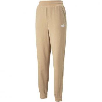 Pantalon de Sport Puma Ess Brodé Taille Haute Beige Femme
