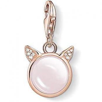 Charm de Orejas de Gato de Plata con Baño de Oro Rosa 18K
