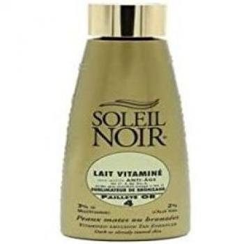 Soleil Noir Lait Vitaminé 4 Pailleté Or Sublimateur de Bronzage 150 Ml