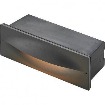 Lucande LED-Wandeinbauleuchte Zandro, 25 cm, anthrazit, IP65