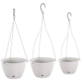 Pots ronds suspendus en plastique blanc