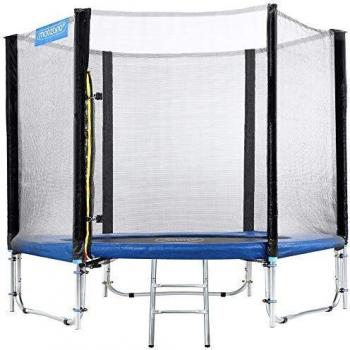 Trampoline 244 cm avec filet de sécurité et échelle d'accès