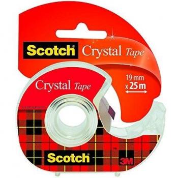 Scotch Crystal Adhesive Tape 19 mm by 25 m – 1 Dispensered Roll