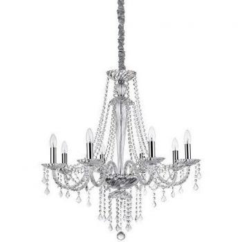 Amadeus 8 Light Pendant Light Transparent E14